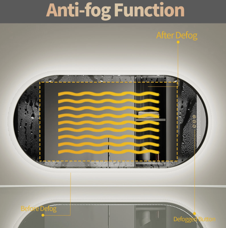 Interior Ave - 50 x 100cm Oval Frameless LED Bathroom Mirror