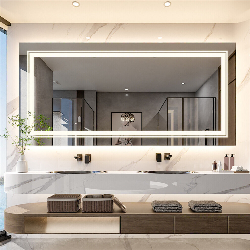 Interior Ave - 100 x 60cm Rectangle Frameless LED Bathroom Mirror