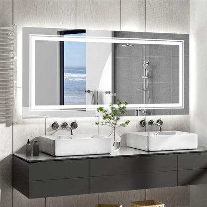 Interior Ave - 120 x 60cm Rectangle Frameless LED Bathroom Mirror