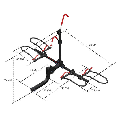 2 Bike Rack for Car SUV Rear Bicycle Holder Carrier Hitch Mount Platform Holder