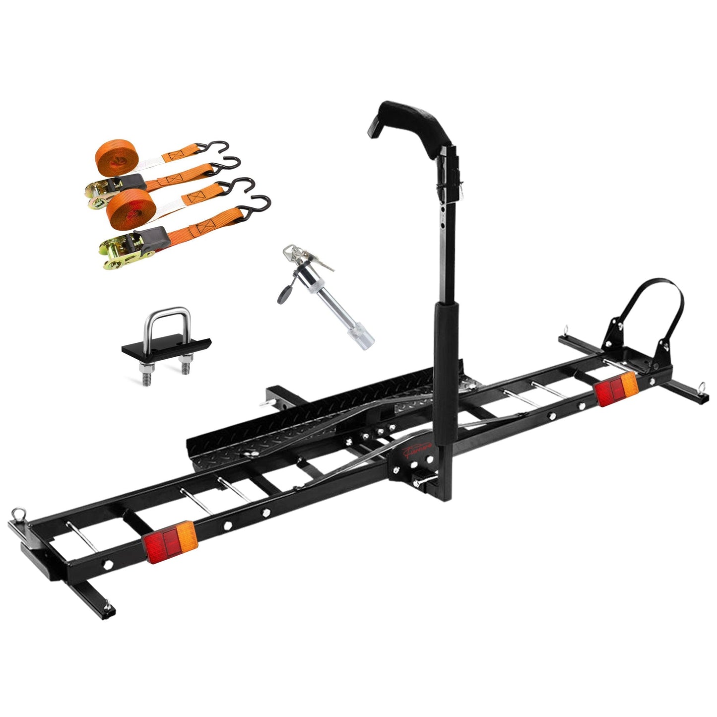 Motorcycle Motorbike Carrier Rack Towbar Arm Rack Dirt Bike Ramp Brake Lights