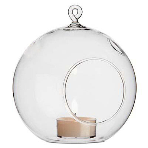 50 x Wholesale Lot of Hanging Clear Glass Ball Tealight Candle Holder - 8cm Diameter / High - Wedding Globe Decoration Terrarium Succulent Plant Mini Garden Holder Decor Craft Gift - Factory Direct Shop