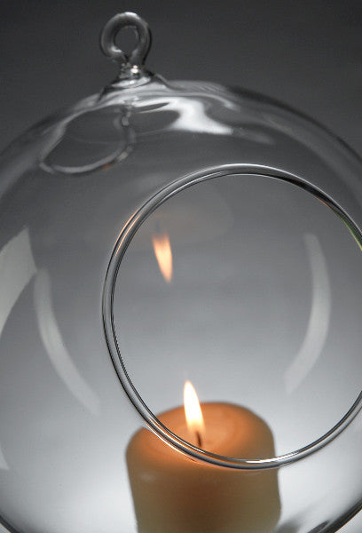 50 x Wholesale Lot of Hanging Clear Glass Ball Tealight Candle Holder - 8cm Diameter / High - Wedding Globe Decoration Terrarium Succulent Plant Mini Garden Holder Decor Craft Gift - Factory Direct Shop