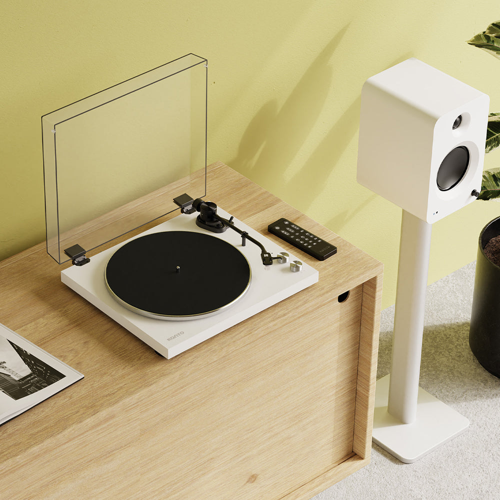 Kanto OBI3 Turntable with Bluetooth 5.3, Preamp, and Pitch Control - Matte White - Factory Direct Shop