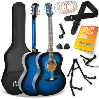 Electric Guitar Premium Pck 3rd Avenue Acoustic Guitar - Blueburst