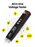 KAIWEETS Voltage Tester Non Contact Voltage Tester Multifunction Electric Detector with Test Leads, Auto Measuring Wire Tester for ACV/DCV Circuit Tester ST100