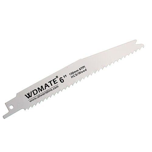 5x Reciprocating Saw Blade 150mm 6” 6TPI Wood Timber 65Mn WDMATE