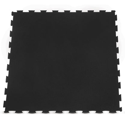 Interlocking black rubber gym floor mats