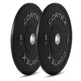 CORTEX 170kg Black Series V2 Rubber Olympic Bumper Plate Set 50mm with SPARTAN205 Barbell