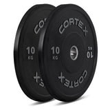 CORTEX 90kg Black Series V2 Rubber Olympic Bumper Plate Set 50mm with SPARTAN100 Barbell
