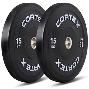 CORTEX Black Series V3 Rubber Olympic Bumper Plate 50mm 15kg (2 Pack)