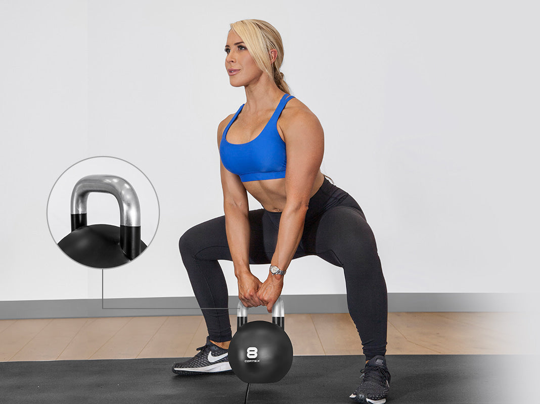 CORTEX Kettlebell V2 Commercial Steel-8kg with women in modern day gym setting 