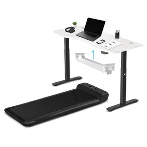WalkingPad C2 Treadmill + ErgoDesk Automatic Standing Desk 1500mm in White/Black + Cable Management Tray - Factory Direct Shop