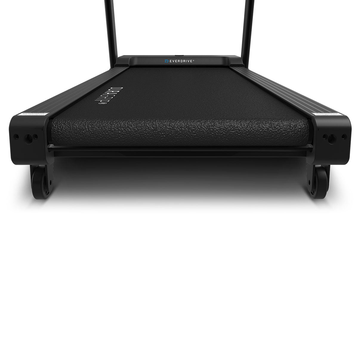 Black treadmill on a white background