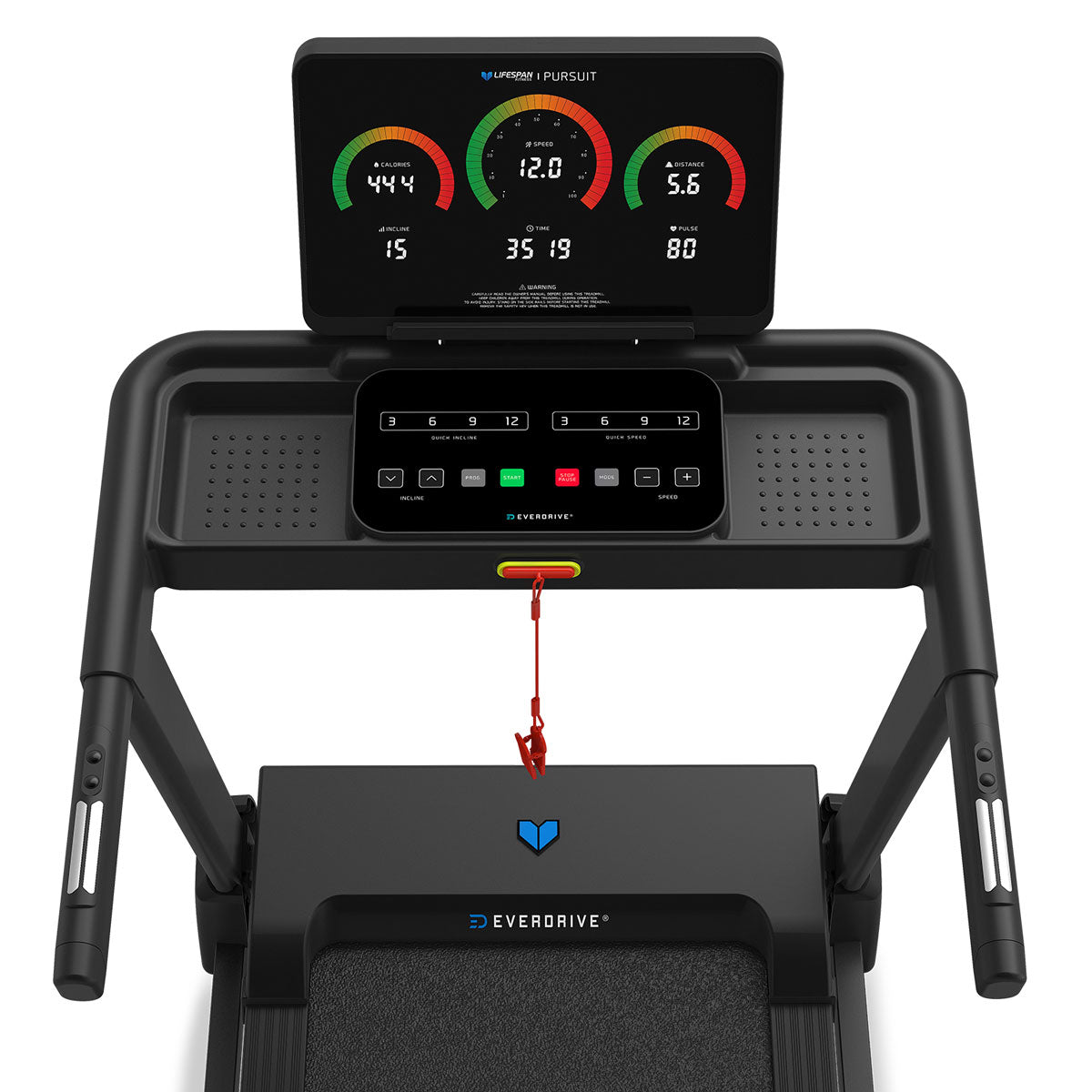 EverDrive treadmill with digital display on a white background