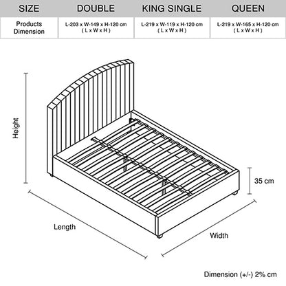Camelia King Single Size Bed Frame Pink Velvet Upholstery