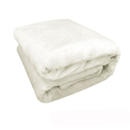 Canine Faux Fur Throw Rug 127 x 152 cm White Chihuahua