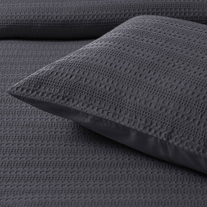 Bianca Kahlani Charcoal Waffle Quilt Cover Set King