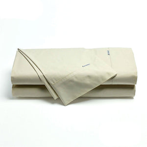 Bianca Heston Cotton Percale Sheet Set Stone Super King