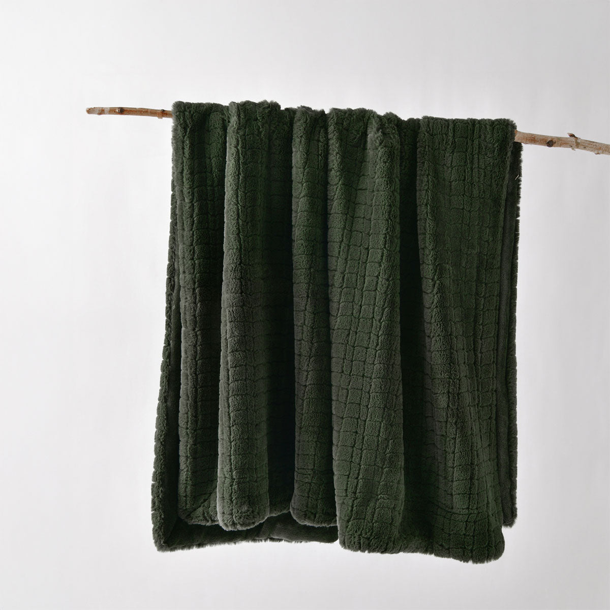 Bianca Tambar Forest Green Faux Fur Throw Rug 130 x 170 cm