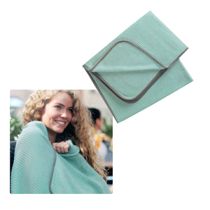 250GSM Ribbed Polar Fleece Throw 100 x 150cm Seafoam