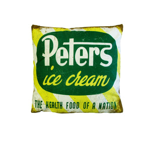Australian Mancave Retro Cushion Peters Ice Cream 40 x 40 cm