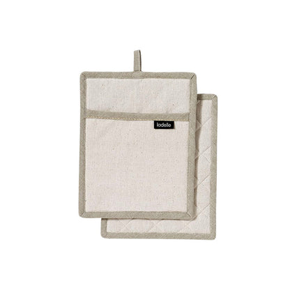 Ladelle Eco Recycled Natural Set of 2 Pot Holders 19 x 24 cm - Factory Direct Shop