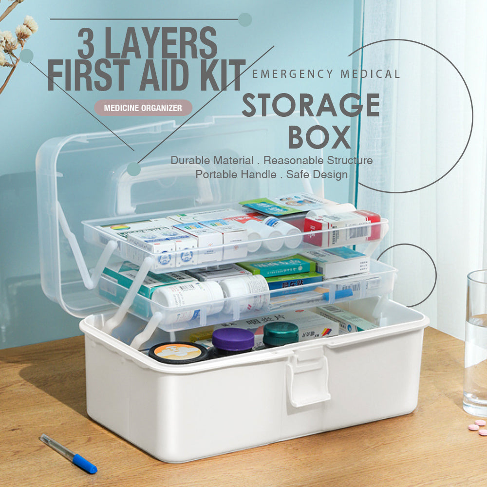 First Aid Kit 3 Layers Large Portable