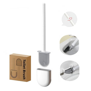 Silicone Flexible Head Deep Cleaning Toilet Brush with Wall Mount Holder - Factory Direct Shop