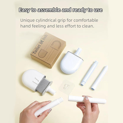 Silicone Flexible Head Deep Cleaning Toilet Brush with Wall Mount Holder - Factory Direct Shop