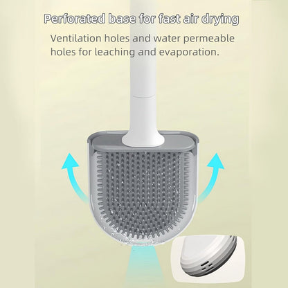 Silicone Flexible Head Deep Cleaning Toilet Brush with Wall Mount Holder - Factory Direct Shop