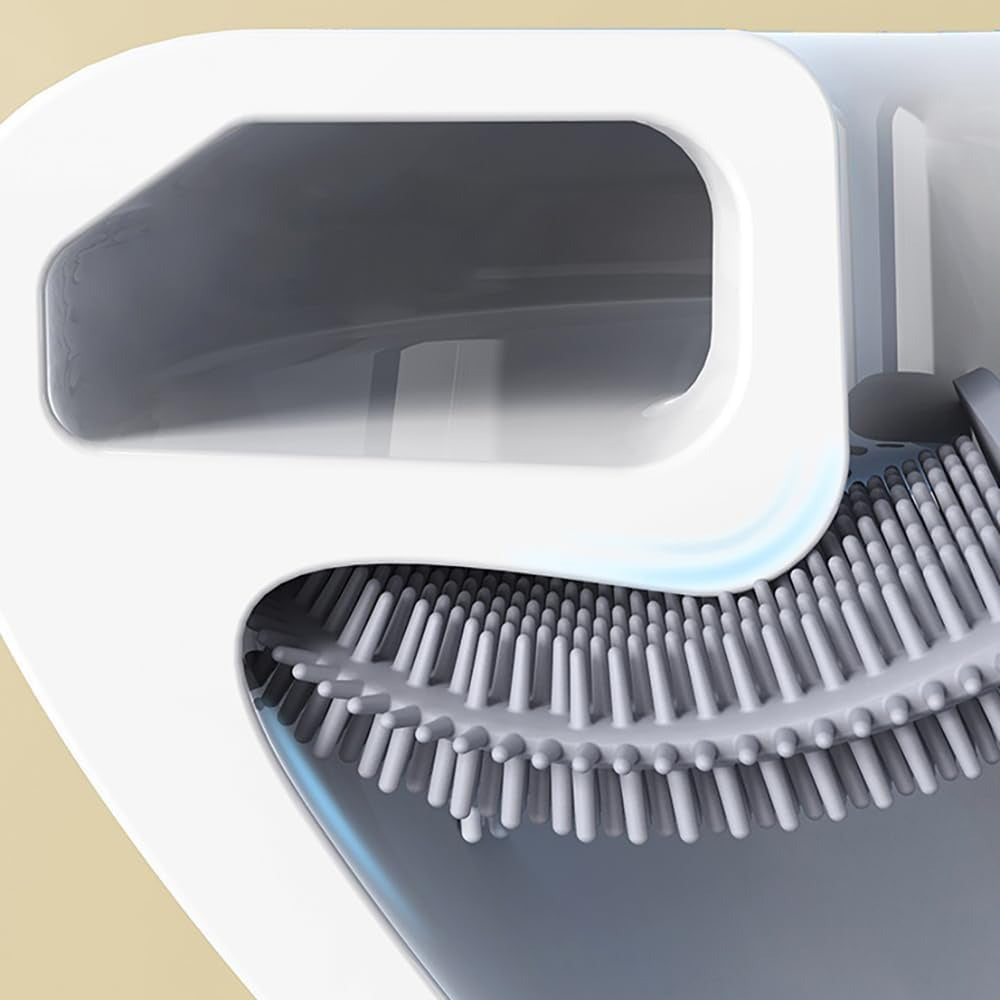 Silicone Flexible Head Deep Cleaning Toilet Brush with Wall Mount Holder - Factory Direct Shop