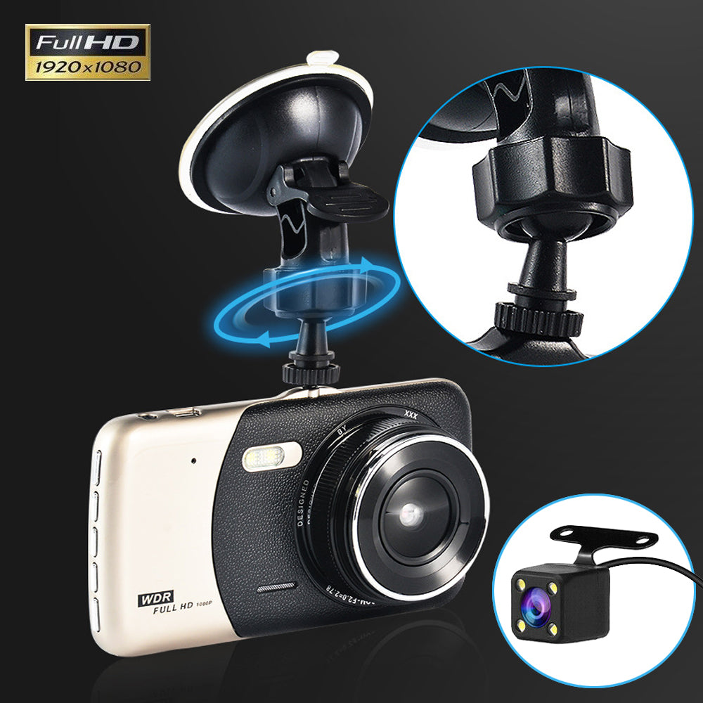 1080P Car Dash Camera Dual Front and Rear Night Vision Kit