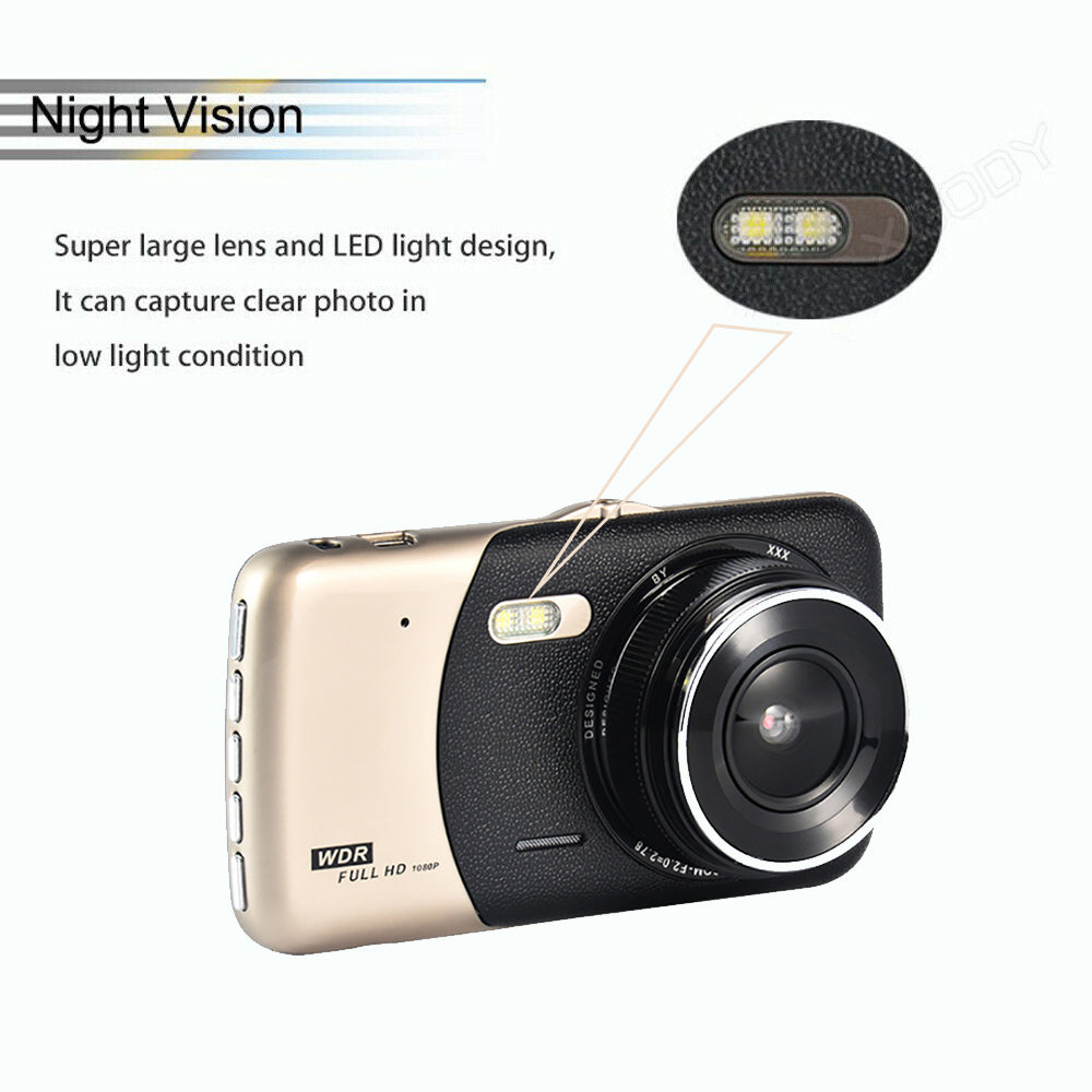 1080P Car Dash Camera Dual Front and Rear Night Vision Kit