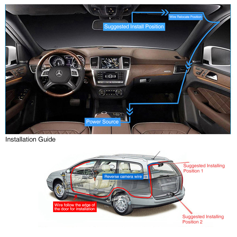 1080P Car Dash Camera Dual Front and Rear Night Vision Kit