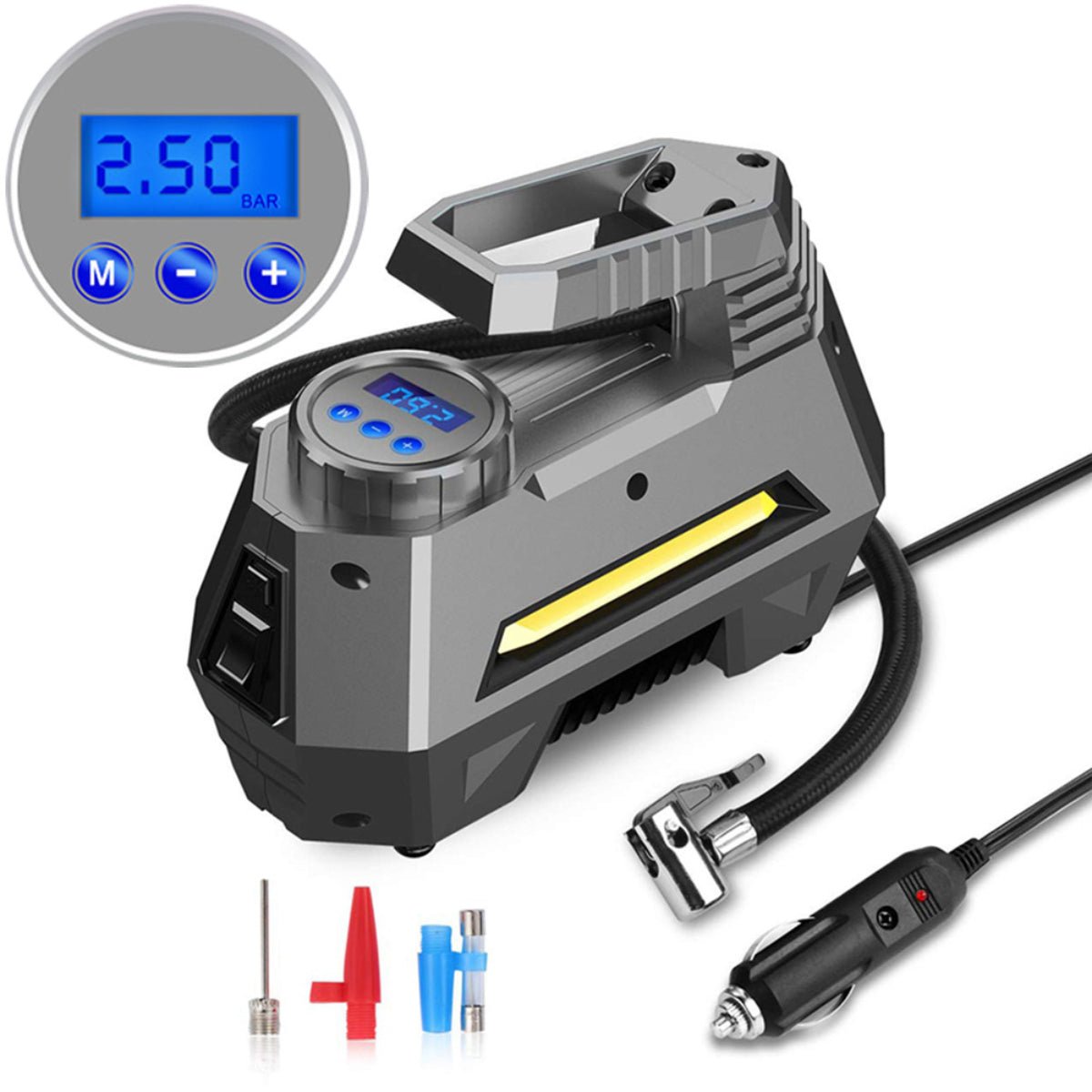 Portable Digital Car Air Compressor Tire Inflator With Emergency Flashlight - Factory Direct Shop
