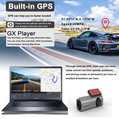 1080P Dual Dash Cam with Night Vision