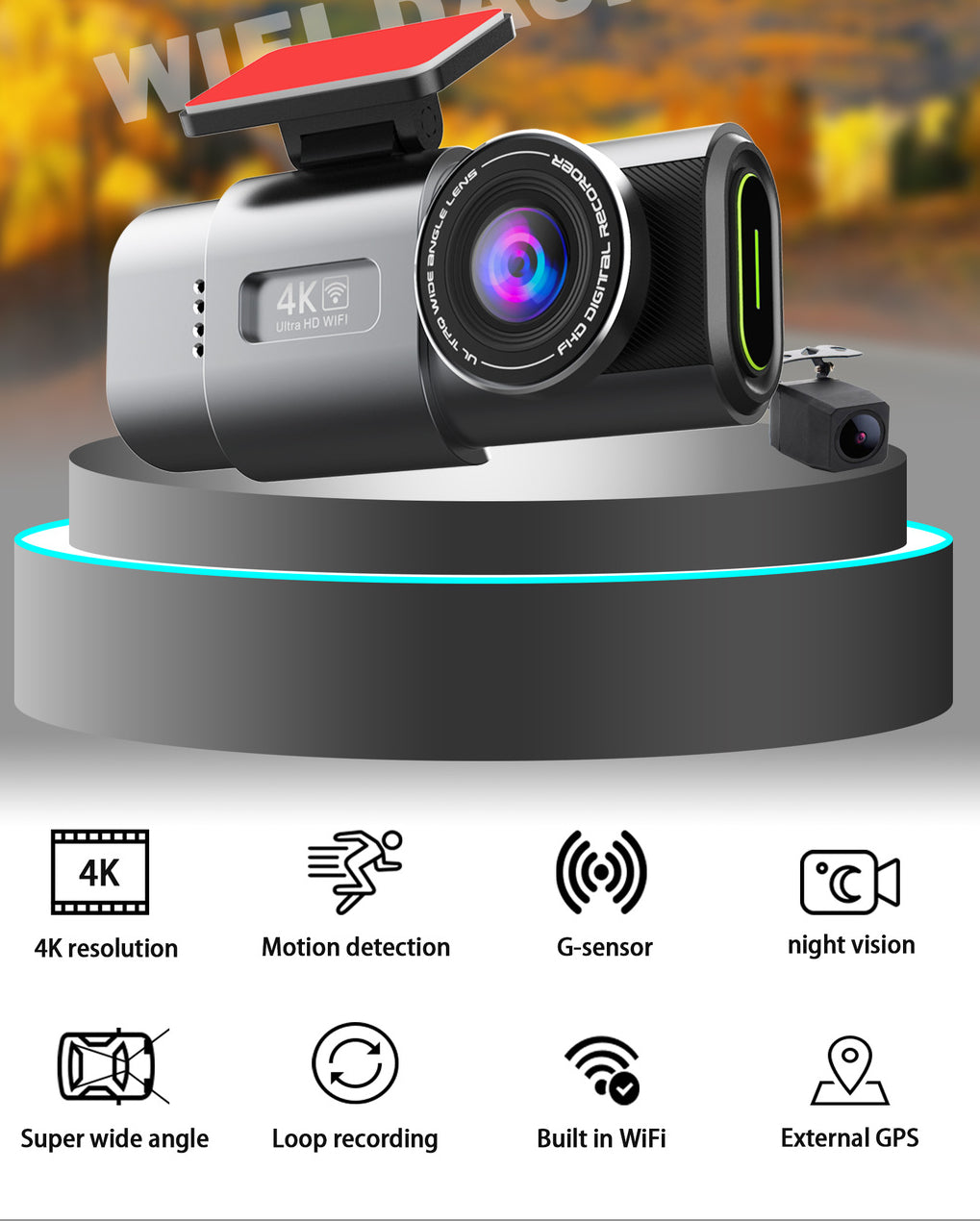 1080P Dual Dash Cam with Night Vision