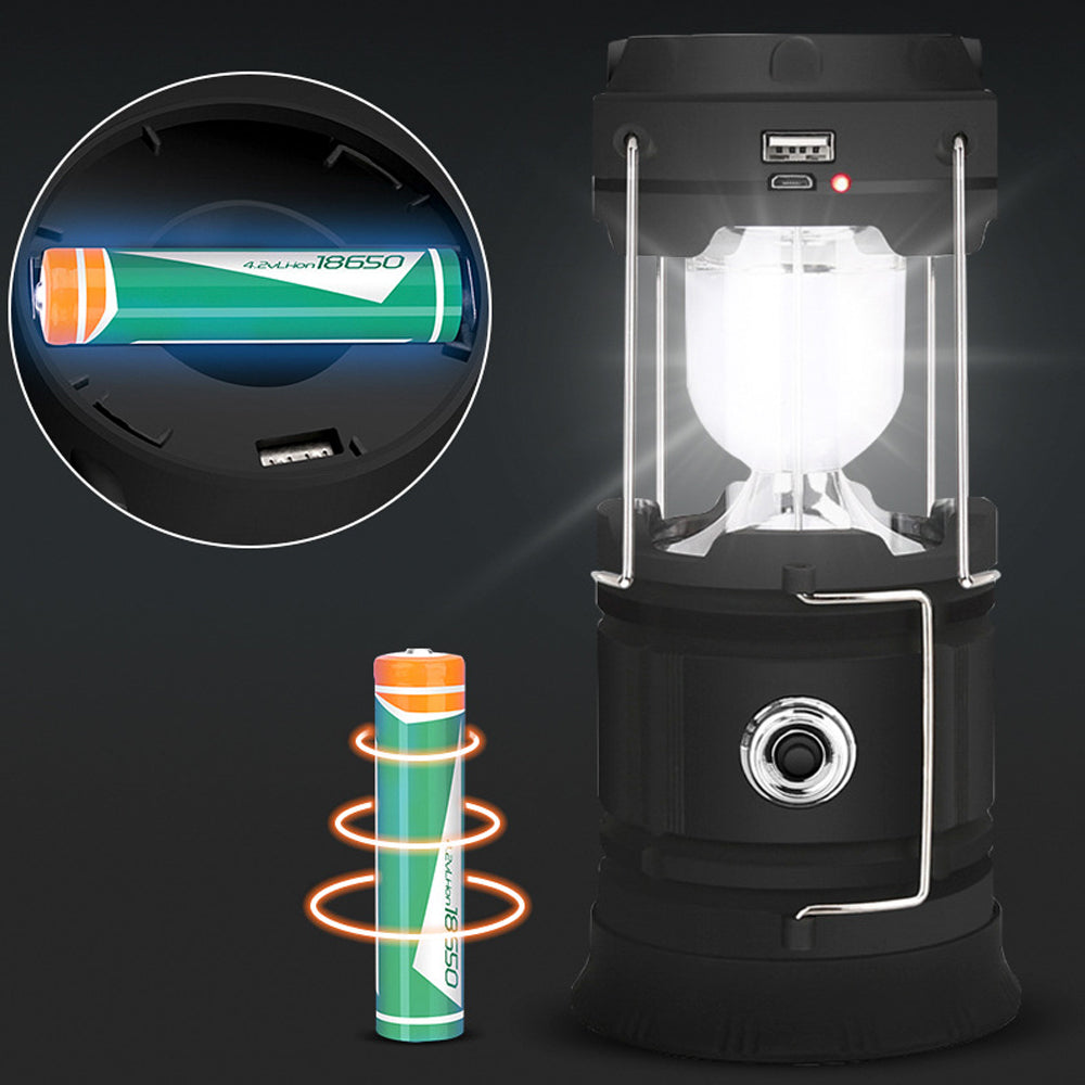 Camping Lantern LED Solar Powered Rechargeable USB