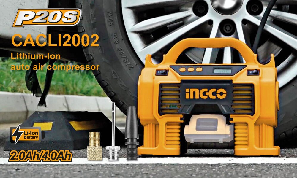 INGCO Air Compressor Car Tyre Deflator Inflator Pump 160PSI Auto Stop & Fittings(no battery and charger) - Factory Direct Shop