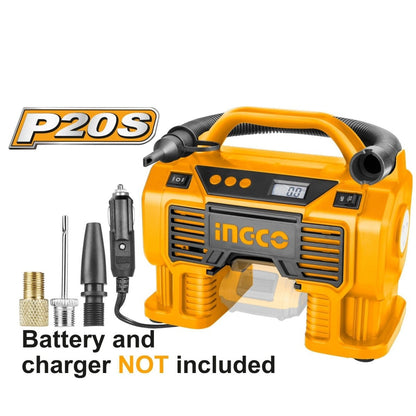 INGCO Air Compressor Car Tyre Deflator Inflator Pump 160PSI Auto Stop & Fittings(no battery and charger) - Factory Direct Shop