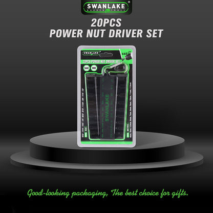 Swanlake 20Pcs Garden Tools Power Nut Driver Set Impact Drill SAE and Metric