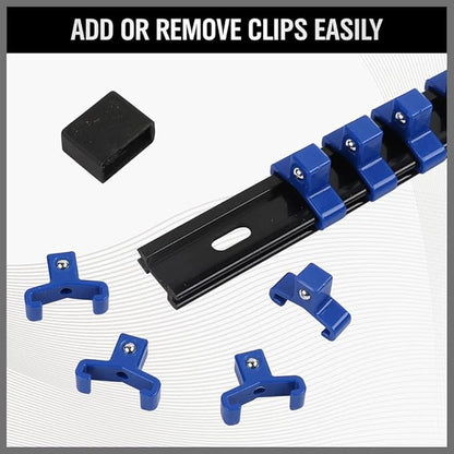 SWANLAKE Organizer Socket Holder, 9PCS 1/4-Inch x 48 Clips, 3/8-Inch x 45 Clips, 1/2-Inch x 36 Clips