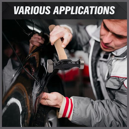 Person using a hammer on a horse's hoof with text 'Various Applications' at the top.