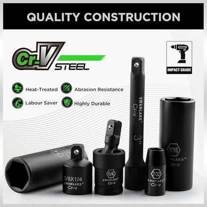 Swanlake tool set with Cr-V Steel branding and features on a white background