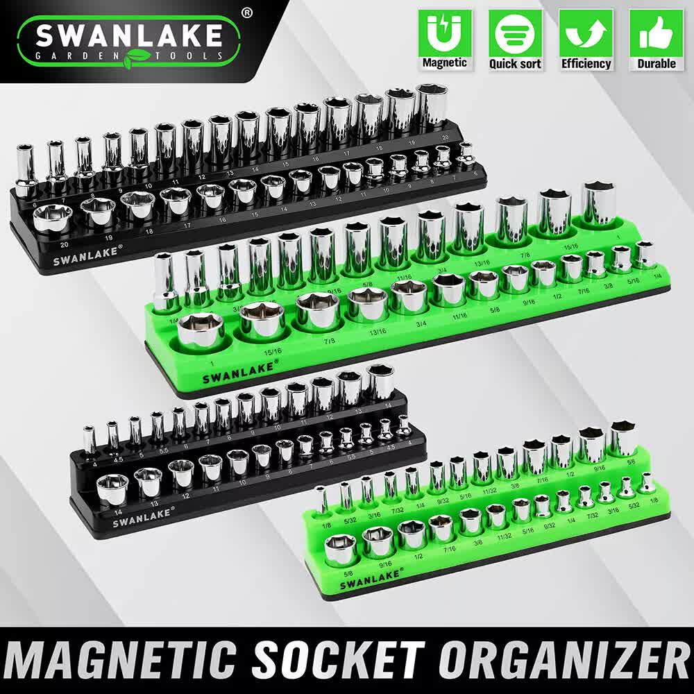 Swanlake magnetic socket organizer with multiple trays on a white background