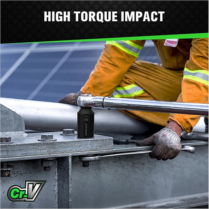 Person using a tool with 'High Torque Impact' text and Cr-V logo.