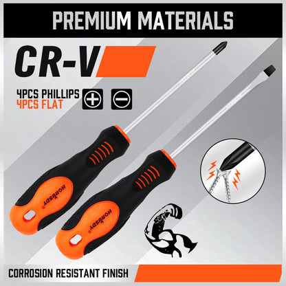 HORUSDY 8件組磁性螺絲起子組防滑手把十字槽工俱全新