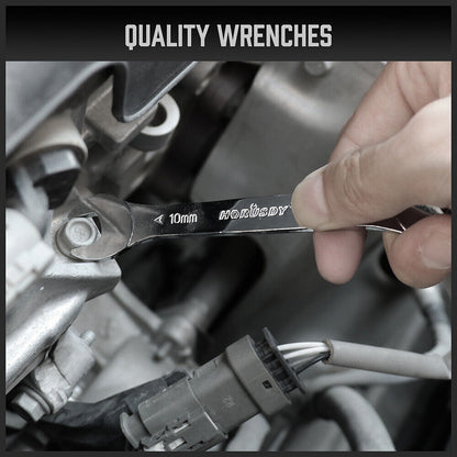 HORUSDY 超薄 18 件套開口扳手套裝 3 毫米 CRV 公制和 SAE 帶袋