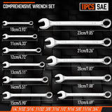 11Pcs Imperial Combination Spanner Ring Open End Ended Combo Wrench 12 Point